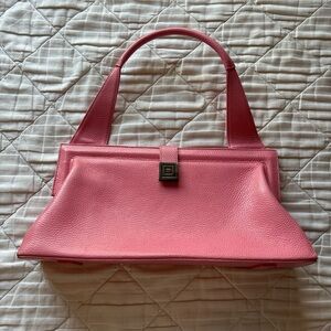Elegant Pink Leather Handbag
